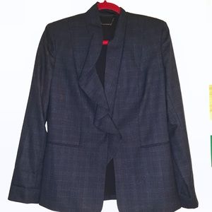 Elie Tahari navy blue plaid blazer. Sz 8